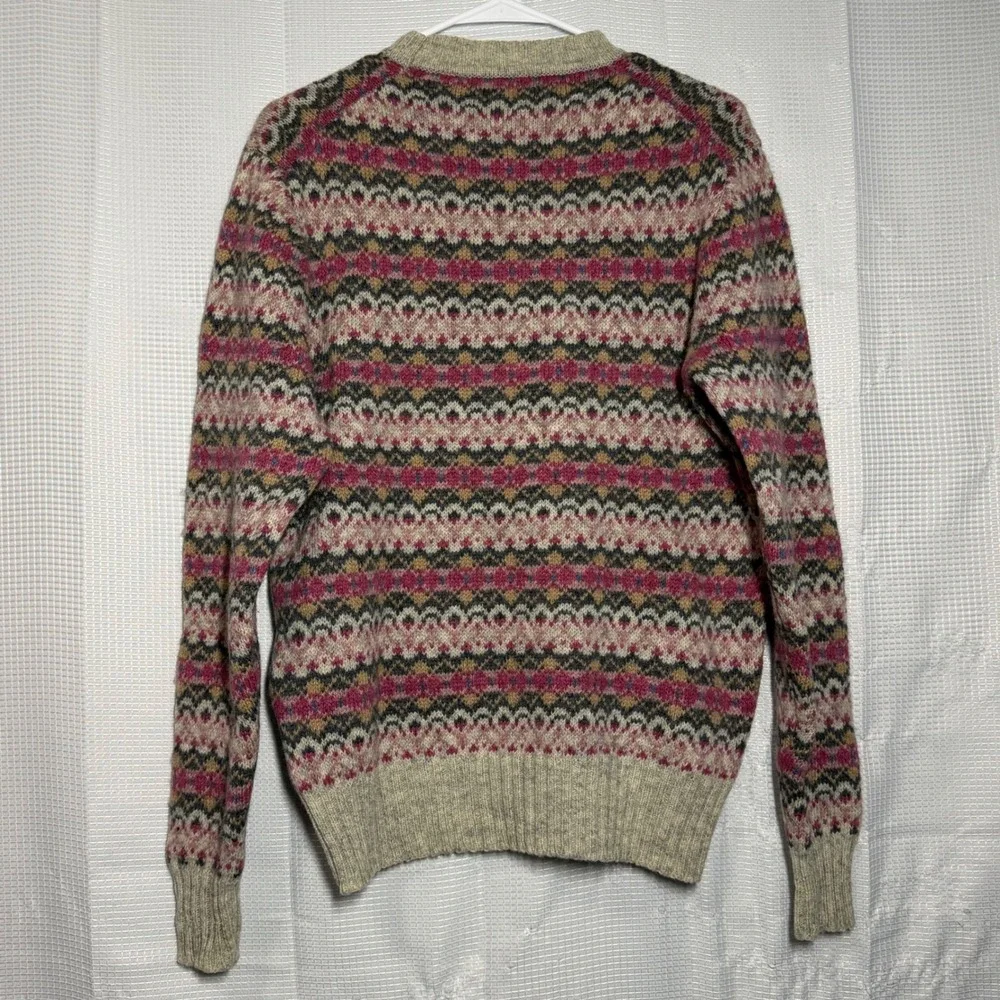 Carl Michaels Sweater Shetland Wool Fair Isle Crewneck Vintage Preppy L